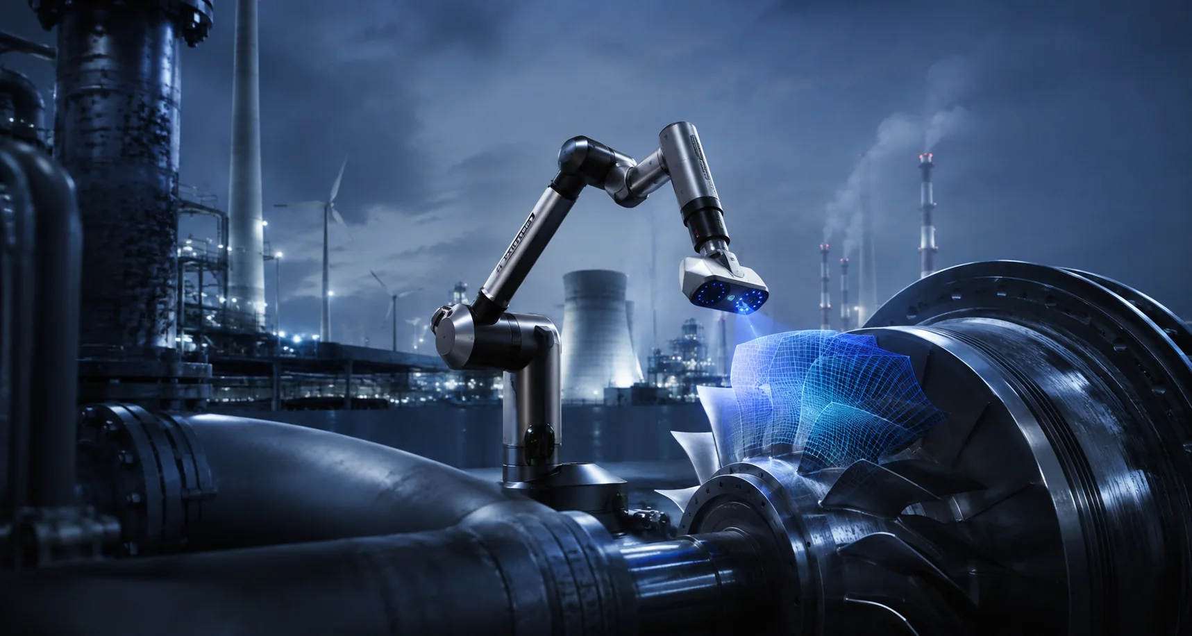 Automated 3D measurement of an energy turbine